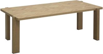 Sweeek Vintage rectangular coffee table with chevron pattern wood decor top Natural 122.5x62.5x42.5 cm - Zala