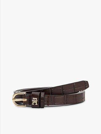 Tommy Hilfiger Essential Croco-Print Leather Belt