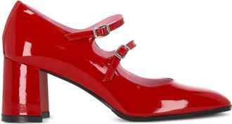 Carel 60 mm leren pumps met hak - Rood
