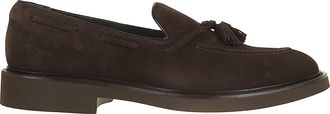 Doucal's Brown Tassel Suede Loafers