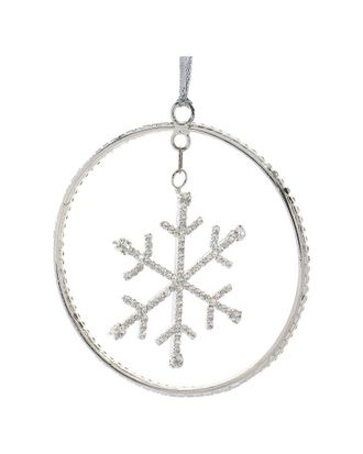 Melrose International Set Of 12 Jeweled Metal Hanging Snowflake Ornament
