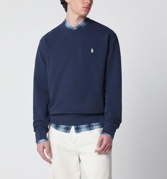 Polo Ralph Lauren Felpa girocollo blu navy in cotone