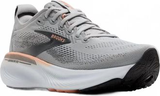 Brooks Womens Adrenaline Gts 25 Shoes In Grey/ Blackened Pearl/coral