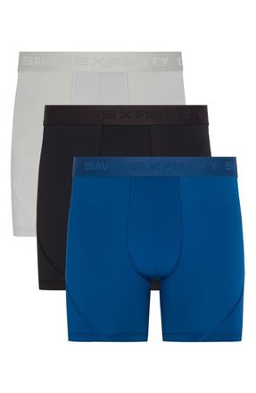 Savage x Fenty Shadow Fit 3-Pack Boxer Briefs in Black/Grey/Blue at Nordstrom, Size Xxx-Large