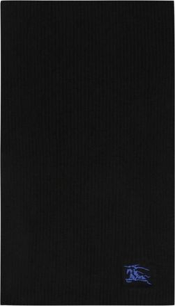 Burberry Logo Geborduurd Geribbelde Sjaal - Heren - Wintersjaals - Zwart - ONE Size - Accessoires