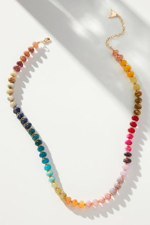 Anthropologie Rainbow Stone Necklace