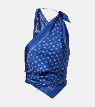 CHRISTOPHER ESBER Bandana draped silk top