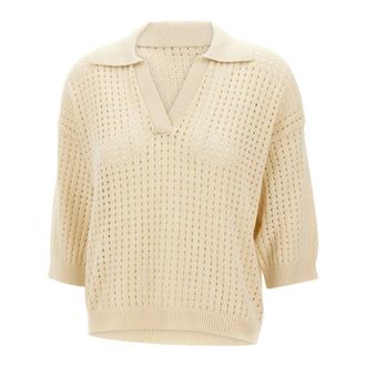 KANGRA V-neck Knitwear, female, White, Size: XS Polo