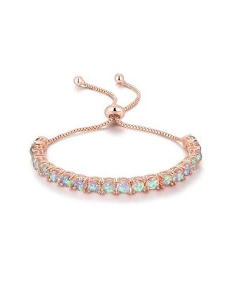 Liv Oliver 18K Rose Gold Plated Opal Tennis Bracelet