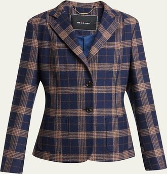 Kiton Plaid Single-Breasted Blazer
