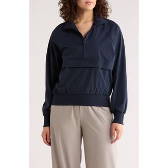 Zella Perfect Day Half Zip Pullover in Navy Sapphire at Nordstrom Rack, Size X-Large