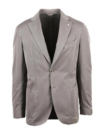 L.B.M. 1911 Taupe Cotton Polyamide Rounded Jacket