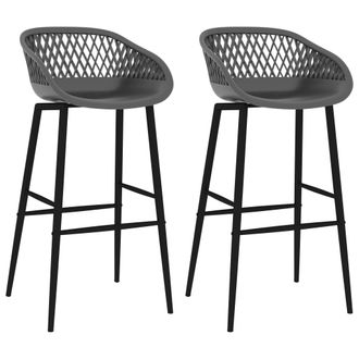 vidaXL Taburetes De Cocina 2 Unidades Gris Vidaxl