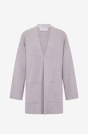 Hemisphere Langer Wollcardigan im Milano-Jersey