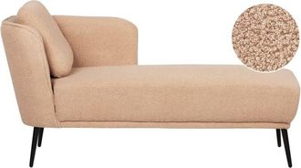 Beliani Left-Hand Chaise Lounge ARTHEZE Boucle Beige