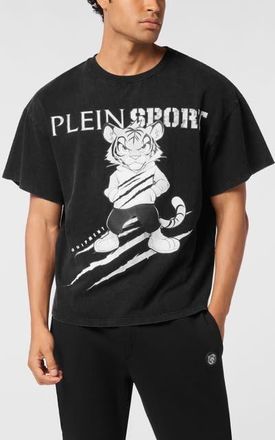 Plein Sport T-Shirt Round Neck Ss Tiger Men in Black at Nordstrom, Size Xxx-Large