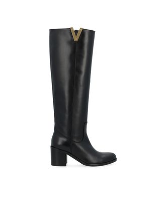 Via Roma 15 Santa Monica Tall Boots with Gold Detail