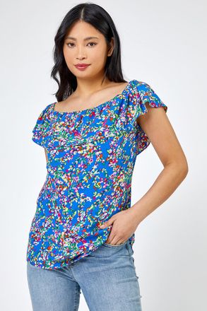 Roman Ditsy Floral Bardot Top