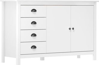 vidaXL Vidaxl - Mesita De Noche Hill Madera Maciza De Pino Blanco 130x40x80 Cm