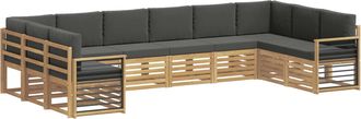 vidaXL Set Di Divani Da Esterno 10 Pz Bianco E Antracite Poliestere Vidaxl