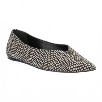 Carrano Womens Megan Leather Flat In Black/white