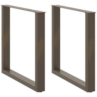 vidaXL Patas Para Mesa De Comedor En Forma De U (2 Unidades, Acero Natural, 90 X 72-73 Cm) Vidaxl