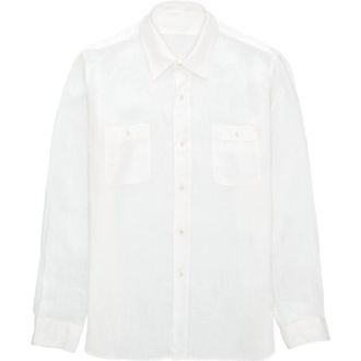 Fortela Work Linen Shirt in White at Nordstrom, Size Xx-Large