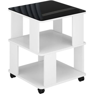 Vicco Tavolino Velito, Bianco/nero, 50 x 50 cm