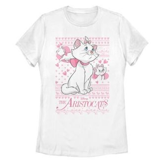 The Aristocats Womens Aristocats Marie Ugly Christmas Sweater Print Graphic T-Shirt in White at Nordstrom, Size Xx-Large