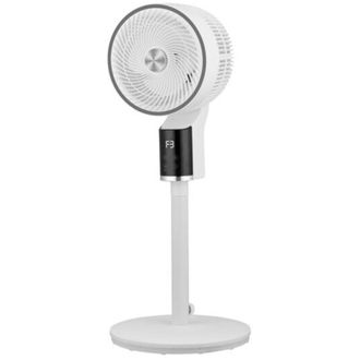 Fabrilamp Fabrilamp - Ventilador De Pie Persa Blanco/cromo 50w 3vel Regx33x33cm Oscilante Display,remoto Y Temporizador