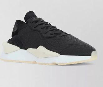 Yohji Yamamoto leather and fabric low-top sneakers