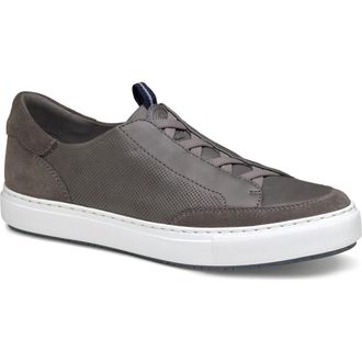 Johnston & Murphy Anson Stretch Water Resistant Sneaker in Gray English Suede/Sheepskin at Nordstrom Rack, Size 8.5