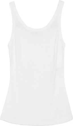 Elisabetta Franchi Geribbelde Tanktop - Dames - Tops zonder mouwen - Wit - XS - Tops