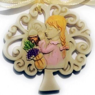 Trade Shop Trade Shop - Bomboniere Per Prima Comunione Bambina Albero Della Vita In Ceramica Appendino