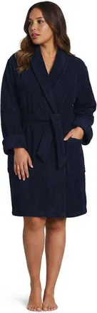 Lands End Plus Size Soft Terry Long Sleeve Knee Length Robe in Radiant Navy at Nordstrom, Size 2X