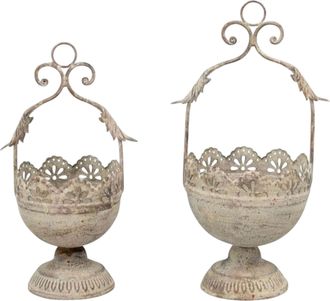 OEM Juego R&uacute;stico De 2 Soportes Para Flores Con Maceta