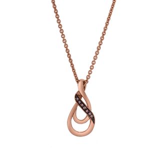 LuvMyJewelry Sorelle Sterling Silver 0.03 Ct Diamond Twist Pendant Necklace