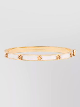 Tory Burch logo-embossed stainless steel bracelet