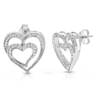 Vir Jewels 1/16 cttw Lab Grown Diamond Dangle Earrings in Sterling Silver With Push Backs For Women