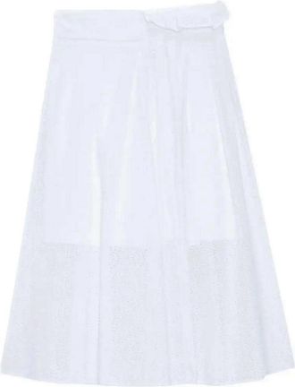 Msgm M. S.G. M. Skirt with sangallo embroidery