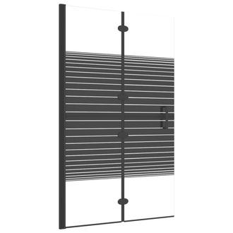 vidaXL Vidaxl - Mampara De Ducha Plegable Esg Negro 80x140 Cm
