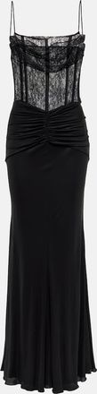 Alessandra Rich Laminated jersey maxi dress
