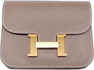 Herm&egrave;s Etoupe Gray Epsom Leather Fanny Pack Pouch (Pre-Owned)
