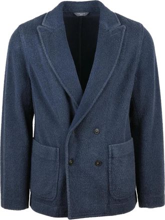 Circolo 1901 Textured Double-Breasted Blazer With Notch Lapel And Four-Button Closure