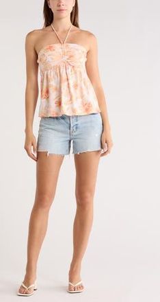 Abound Babydoll Halter Top in Pink Coral B Ester Soliel at Nordstrom Rack, Size X-Small