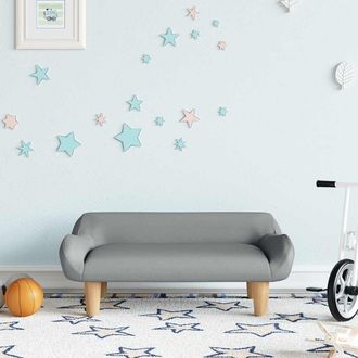 vidaXL Sof&aacute; Para Ni&ntilde;os De Tela Gris Claro 70x40x24 Cm Vidaxl