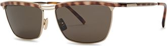 Saint Laurent Joe Square-frame Sunglasses - Gold - One Size
