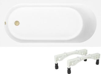 Villeroy & Boch Ba&ntilde;era Villeroy & Boch O.novo De 160 X 70 Cm, Con Instalaci&oacute;n A La Derecha, Patas Y Desag&uuml;e Wirquin Gold