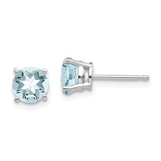 Diamond2Deal 14k White Gold Aquamarine Earrings