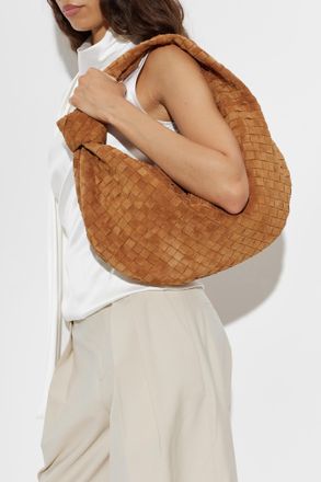 Bottega Veneta Suede Jodie Bag, Womens, Brown
